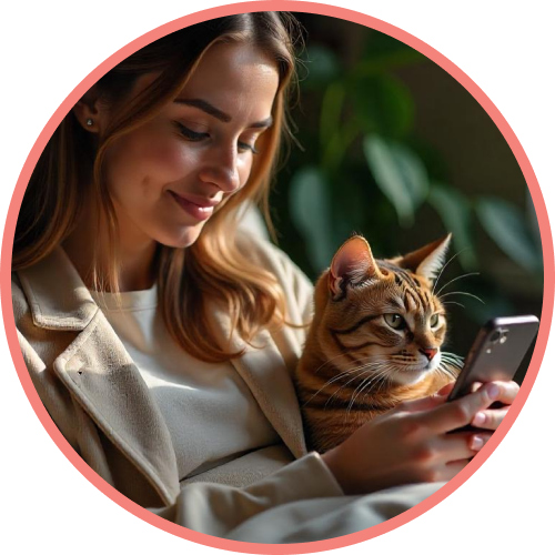 Lady with cat