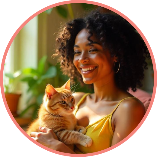 Lady with cat